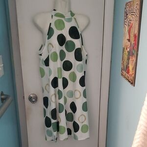 White W/green Circles Midi
